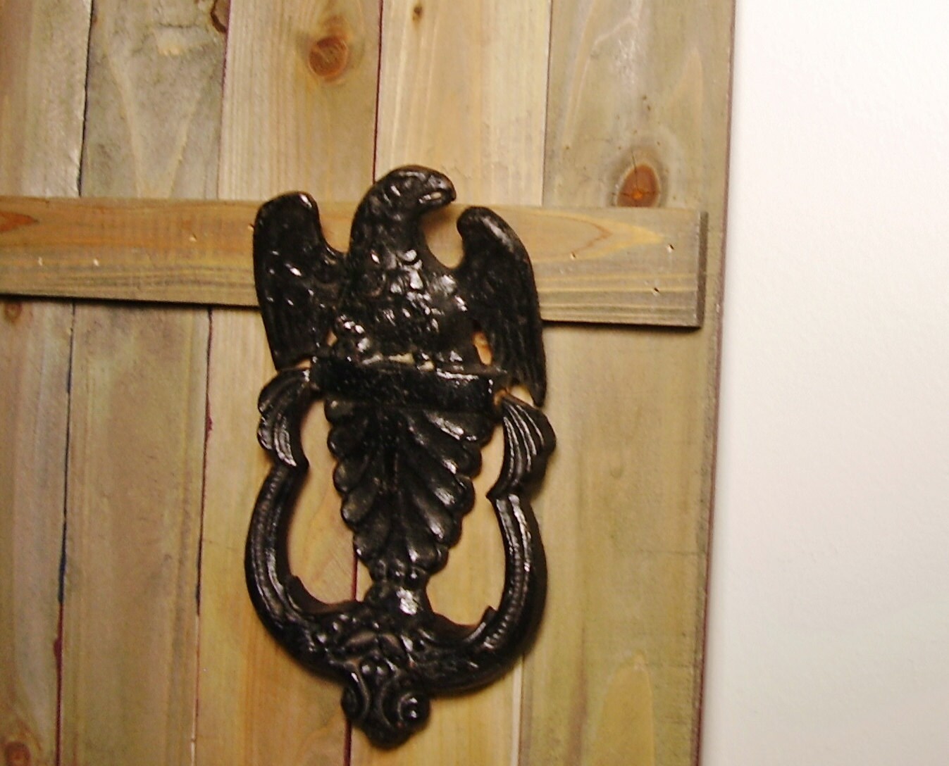 Vintage Door Knocker Eagle Black Cast Iron Americana Home