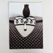 Heart Button - Black and white ceramic PB209