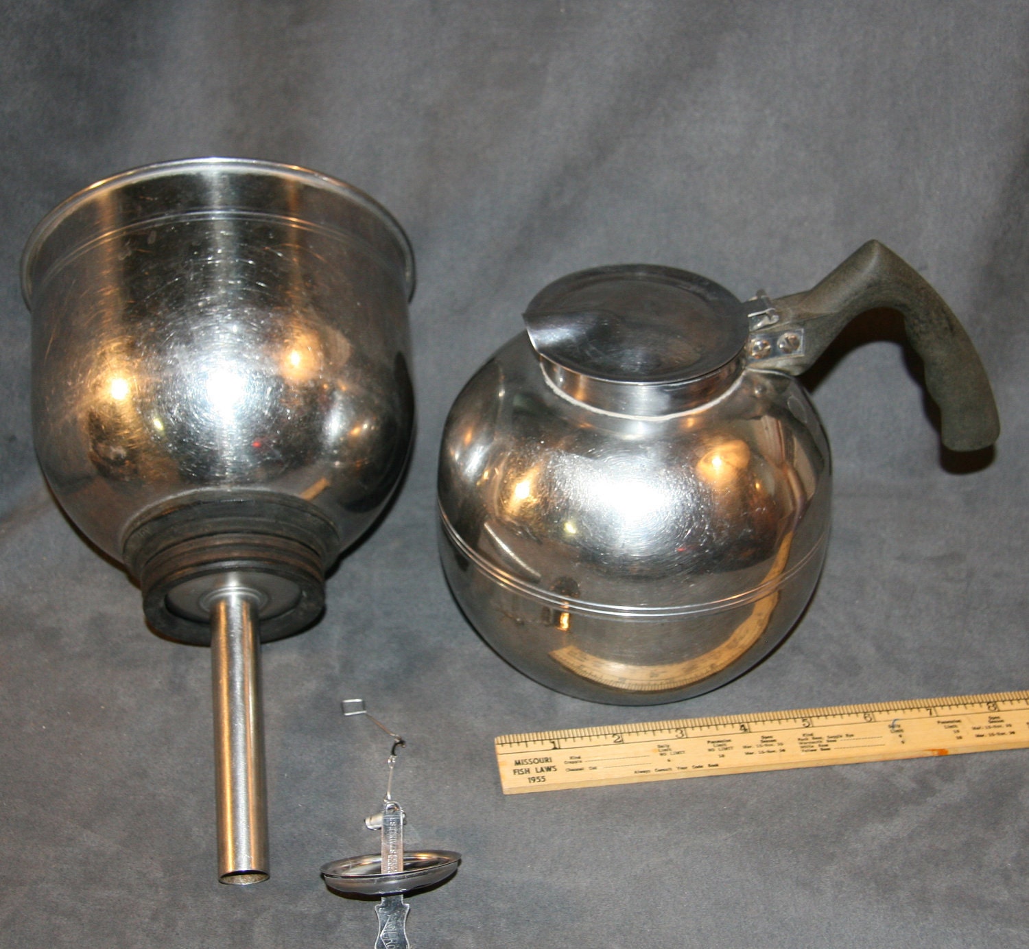 1950s Nicro Coffee Maker Vacuum style 1512B on the stove