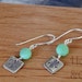 Chrysophase and fine silver Dream kanji earrings