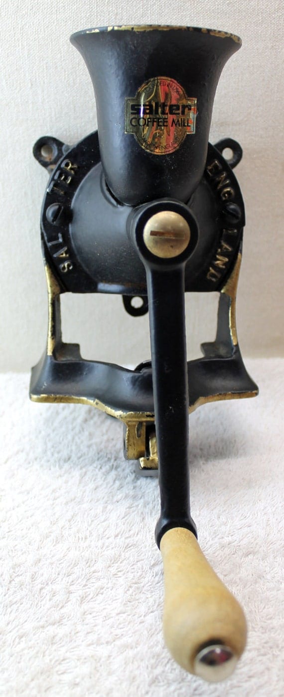 Vintage Salter Coffee Mill No. 1 Cast Iron Coffee Grinder