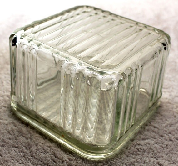 Depression Glass Butter Dish