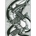 Fine art graphic design print, Fish drawing in black and white, Graphic art fish drawing, Pen and ink drawing of fish, Black And White art