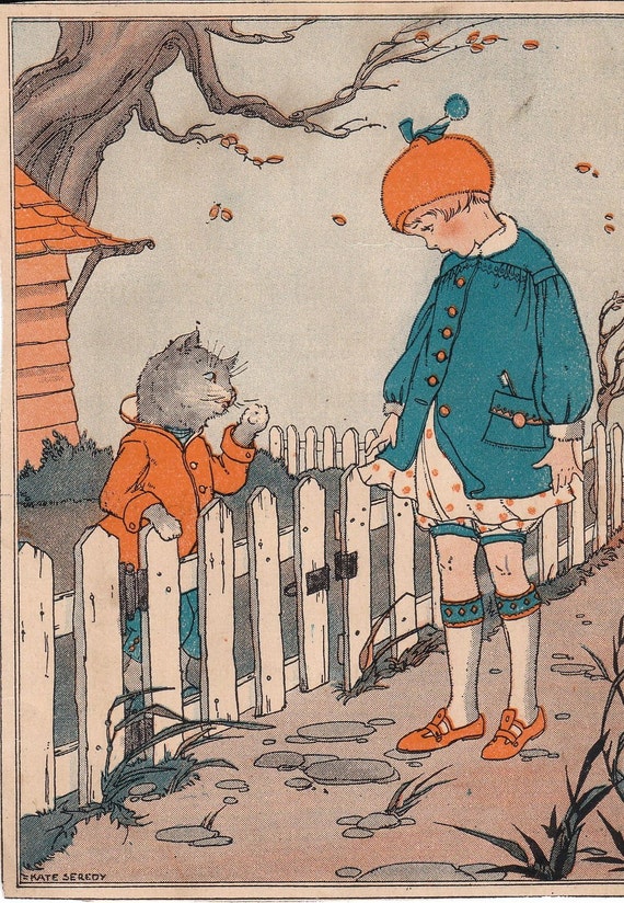 My Neighbor the Cat 1920s Children's Book Illustrations