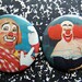 Bozo & Cooky the Clown- SET of 2- 1970s Pinback Buttons