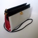 vintage 80s MONET purse handbag clutch cross body crossbody / colorblock color block / removable strap / nautical white red black