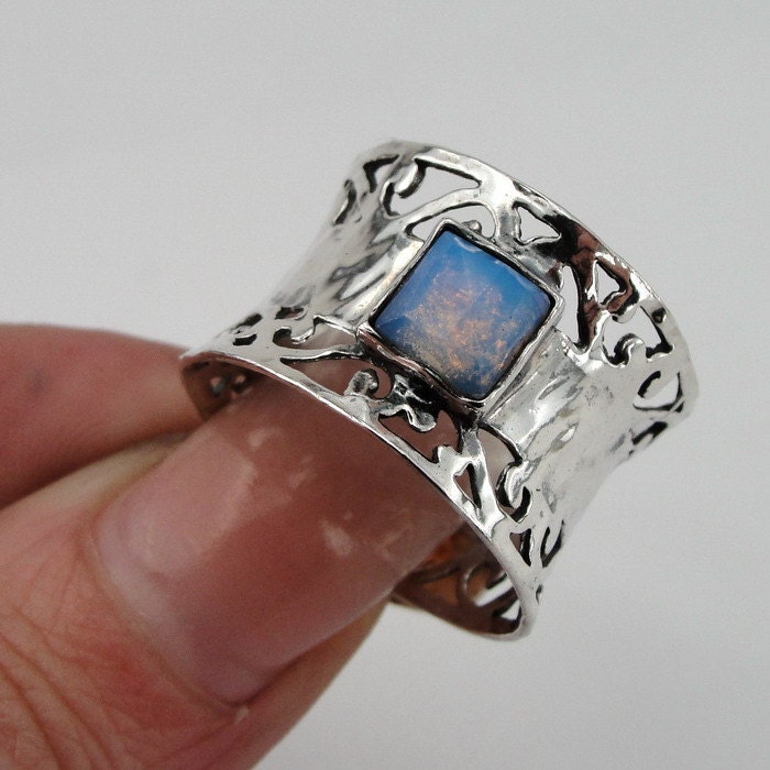 Hadar Jewelry Handcrafted Israel Art Sterling Silver Opalite