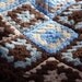 Vintage 1970s Handmade Granny Squares Crochet Wool Throw/Blanket