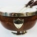 Reserved for Kate - Victorian Silver Plate and Oak Salad Bowl and Servers Late 1800s