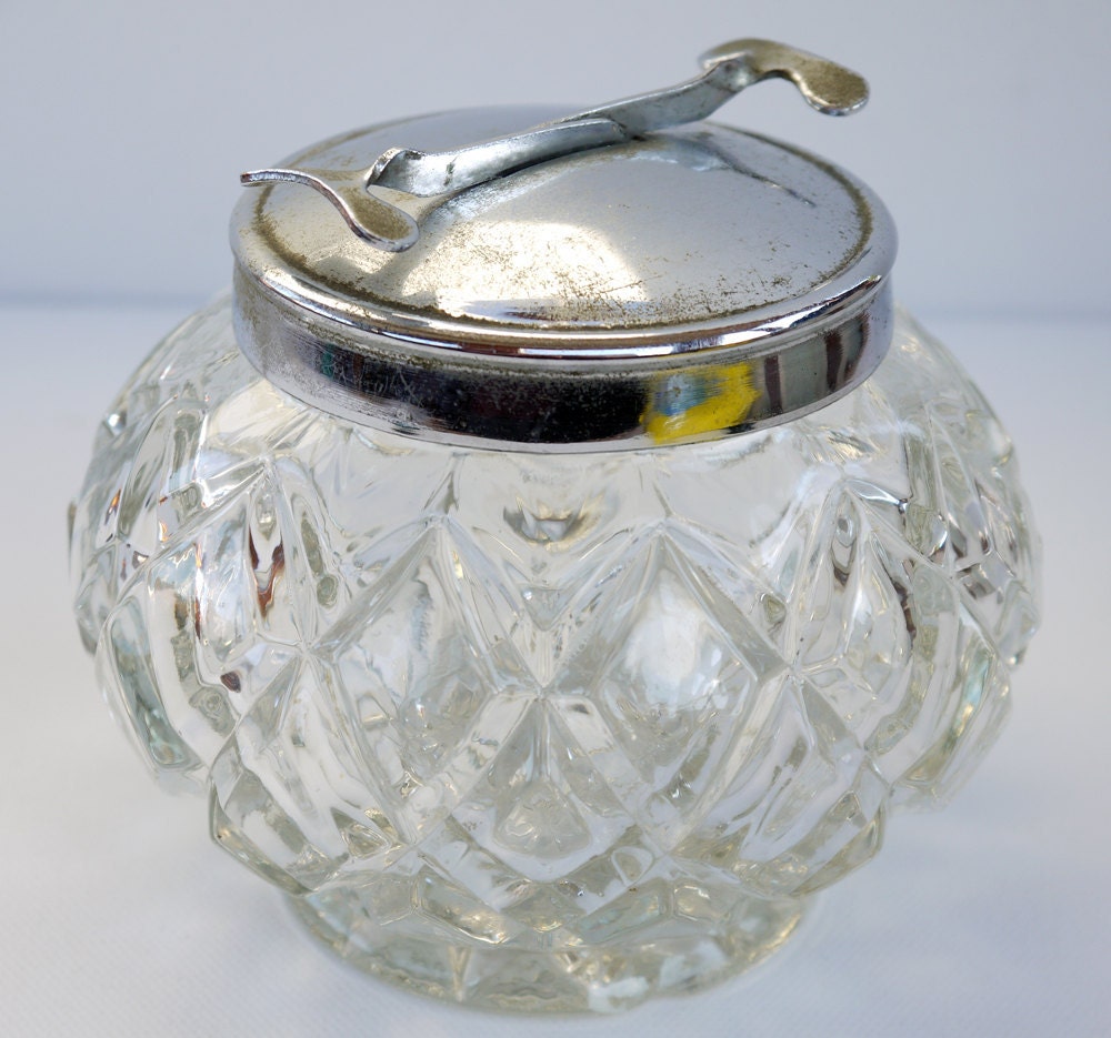 Sugar Bowl with Tongs in Lid