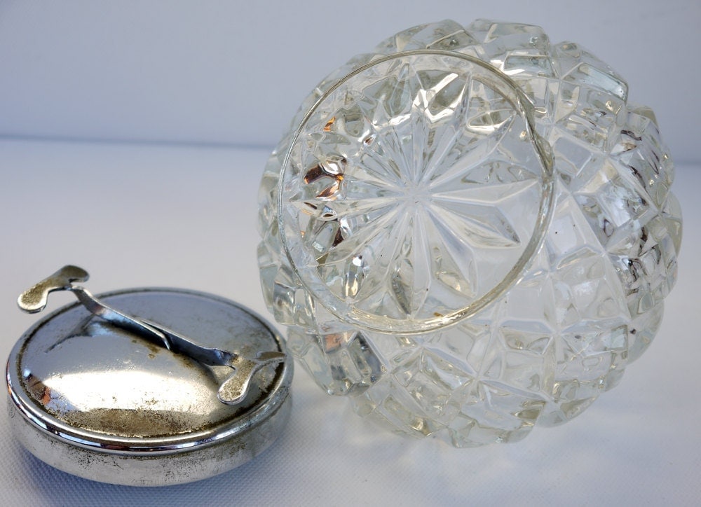 Sugar Bowl with Tongs in Lid