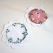Hand Stitched Embroidery Coasters, 100% Cotton Coasters, Home decor, Set of 2, Blue Flowers