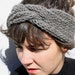 CUSTOM ORDER for Sara- braided headband in steel grey, hand knit from Peruvian Highland sheep's wool