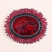 OOAK Red Paua Shell Brooch with Fringed Beadwork Embroidery PO3040020