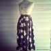 Vintage Skirt - Black and White Dotted Floral