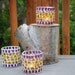 80s Vintage Glass Mosaic Votive Holder, Wedding, Outdoor Lighting, Decor