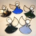 LT Stained glass 5 mini Angel suncatcher light catchers dark mauve, aqua, light blue, cobalt blue, teal