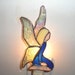 LT Stained glass blue Fairy Angel night light lamp made with cobalt blue lightly streaked blue opal glass