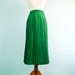 Vintage pleated green skirt / long / medium small