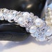 Clear Rhinestones and Faux Pearl Double Strand Bracelet Wedding Jewelry