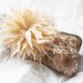 Peach melon Sequin Feather accent Wedding Bridal Bag Clutch Formal Wear
