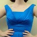 MOVING SALE 40% off Cupon Code- wildsale: Vintage 1960s Portrait Peacock Blue Cocktail Dress