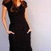 Vintage 1960s Skirt - Block Party - Black Wool Mod Designer Couture Courreges Skirt