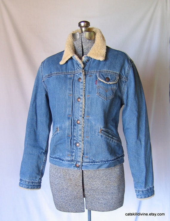 Vintage Levis Fleece Lined Jeans Jacket Size: by CatskillDivine
