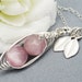 Two Peas In A Pod ALL STERLING Silver Czech Faceted Dusky Pink Stones
