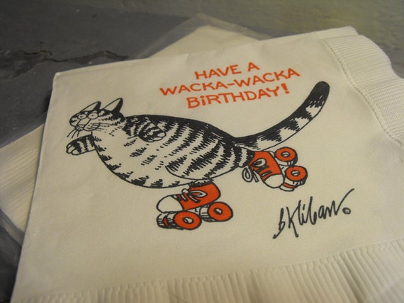 Vintage B. Kliban Cartoon Cat Paper Happy Birthday by yesteryearz