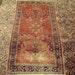 100 Years Old Persian Sarouk Area Rug 2' 6" 4' 9" Coral Red Floral Pattern Silky Pile Excellent Condition