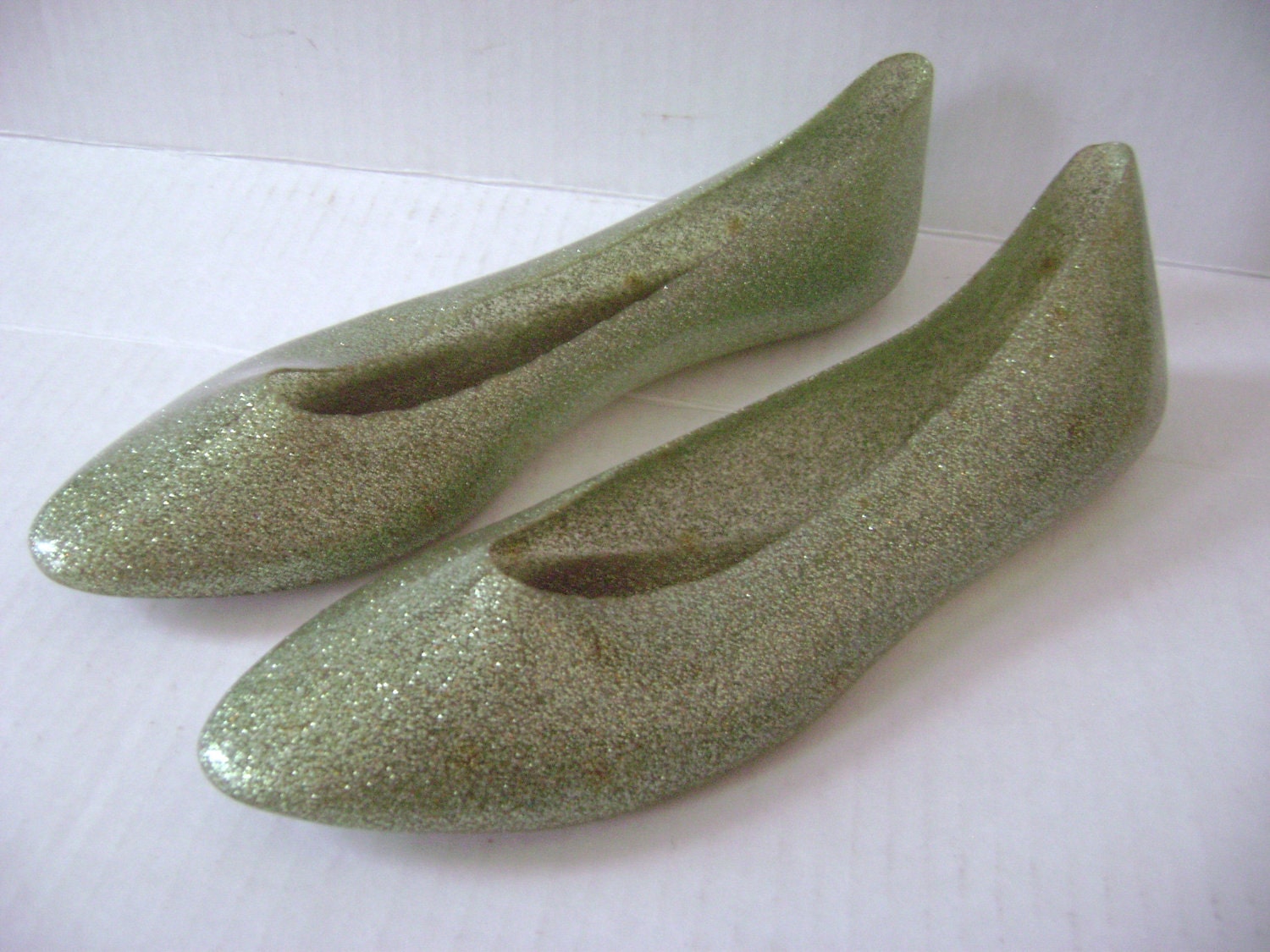 Vintage 1960s Original Jelly Shoes Size 5-5 1/2 Green by TFSloan