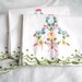 GUEST hand TOWELS / EMBROIDERY work / set of 4 / cotton / scalloped edge