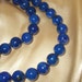 Vintage blue glass bead rope necklace,cobalt. Continental US shipping is included