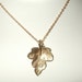 Vintage Avon Leaf pendant necklace with rhinestone. Teen necklace, ladies jewelry Free shipping Cont. US
