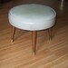 Vintage Danish Modern 60's naugahyde vinyl footstool, hassock. ottoman, foot rest.