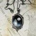 Midnight Sky Full Moon Gothic Romance Antique Silver Pendant Necklace