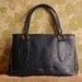 Vintage Black Leather Granny Handbag/Purse