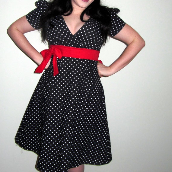 black and white polka dot frocks