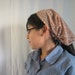Autumn Spice Woman's Wide Headband Convertible Headcovering with Lace Ties