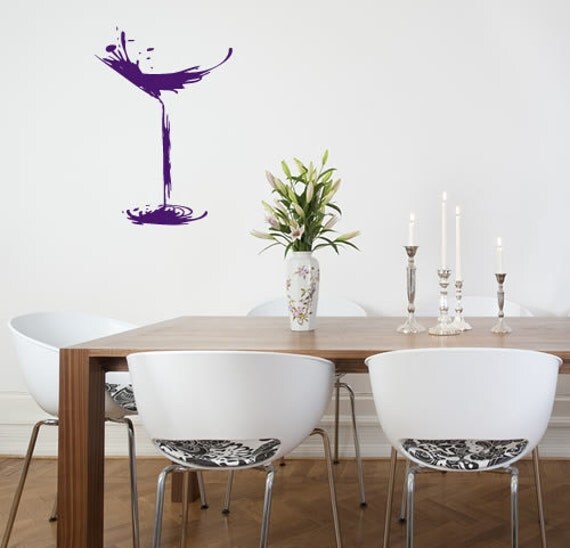 Items similar to Abstract Martini Glass Wall Decal on Etsy