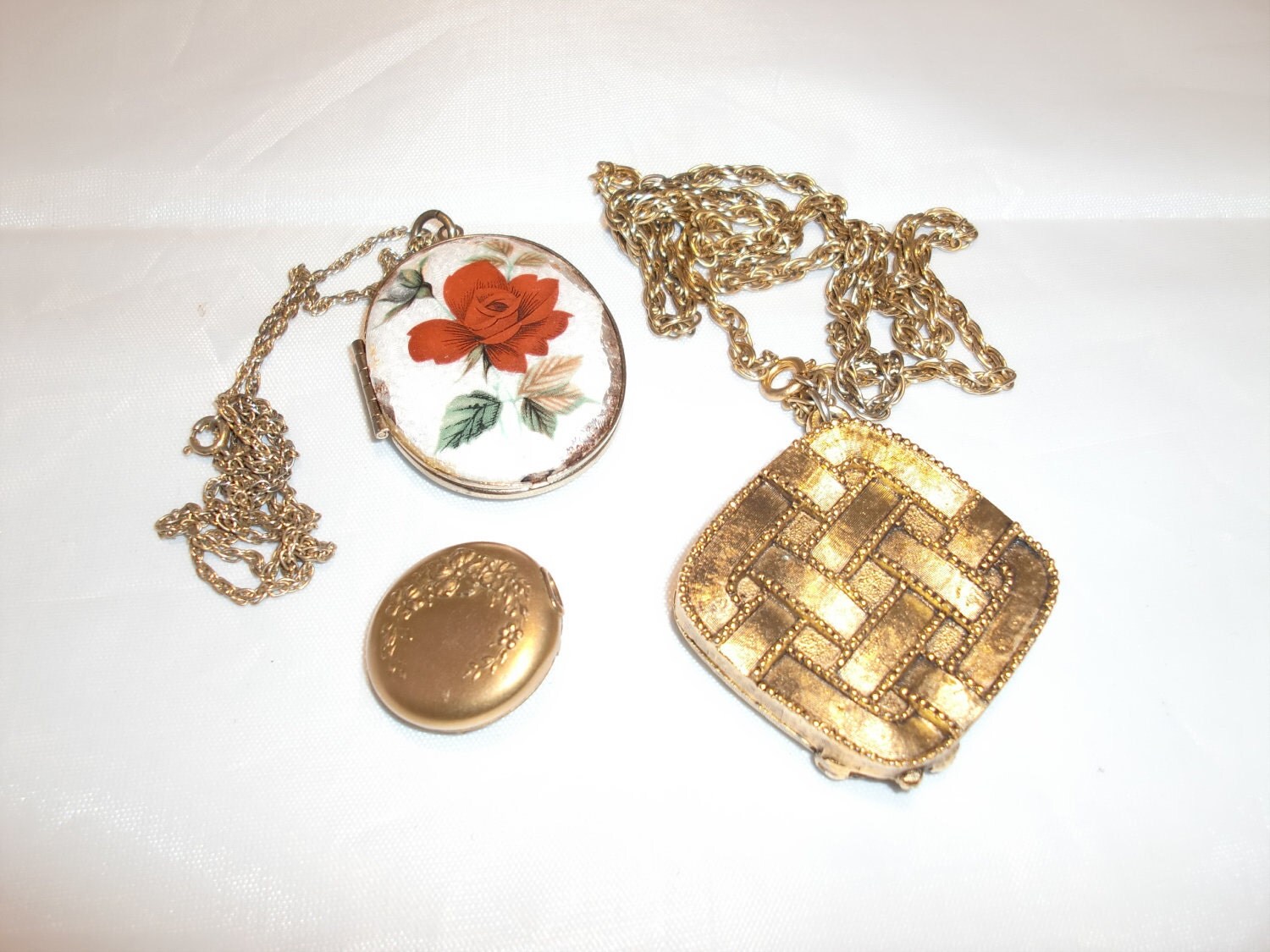 Vintage Estate Costume Jewelry Locket Set