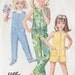 Vintage Simplicity pattern 7154 - childs jiffy jump-suit, pants or shorts, Free Shipping