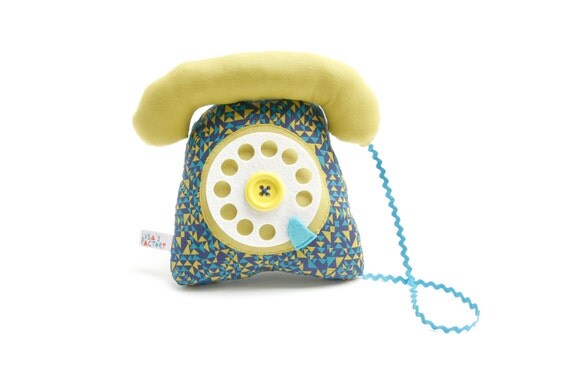 dial telephone play cushion velcro handset retro pattern - telephone a cadran combiné avec velcro