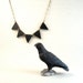 Black Beauty Triangle Geometric Modern Design Recycled Necklace