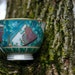 Vintage Teacup Chinese- Hand Painted. Teal