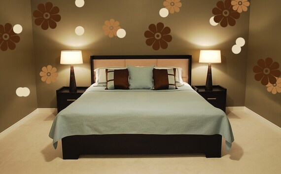 Vinyl Wall Art - Flowers and Circles