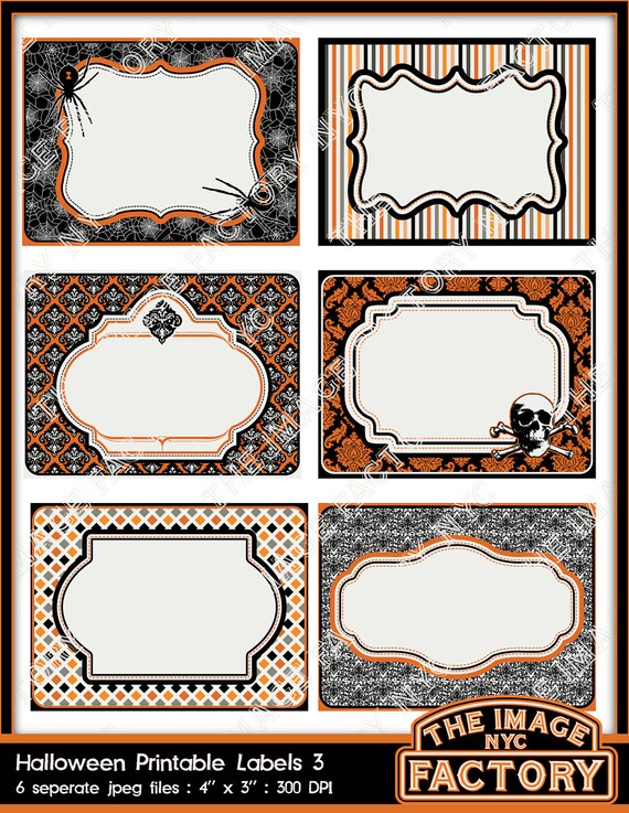 Halloween Printable Labels & Tags for gift tags place cards