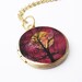 Vintage Chain Autumn Fall Tree Moon Brass Locket