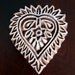 Hand Carved Indian Wood Textile Stamp Block- Heart Floral Motif (Reduced)
